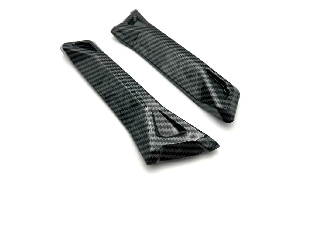 carbon fiber battery guards for Surron Ultra Bee, featuring sleek carbon weave design for optimal protection.
