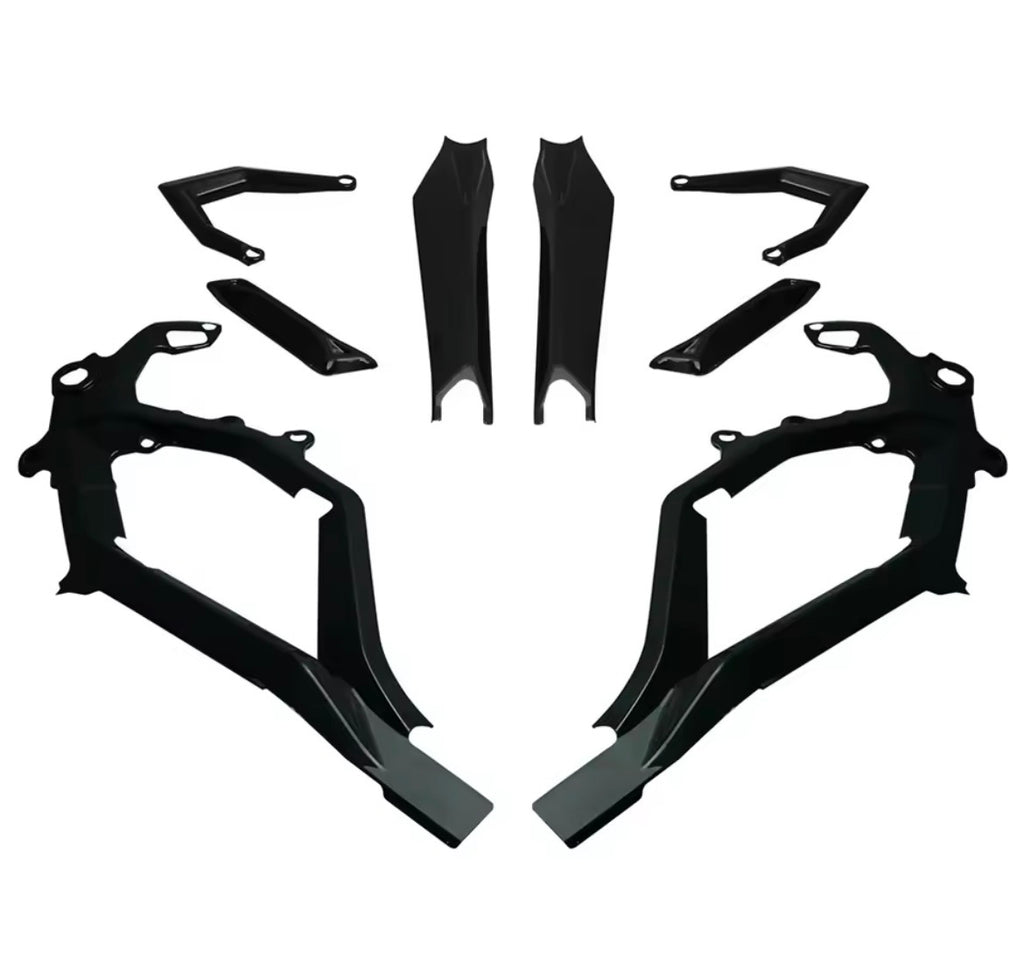 Surron Ultra Bee protective cover kit showing black body frame protective covers designed for off-road durability.