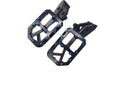 E-Moto Y-Style CNC Aluminum wide footpegs for Surron Ultra Bee in black with blue accents