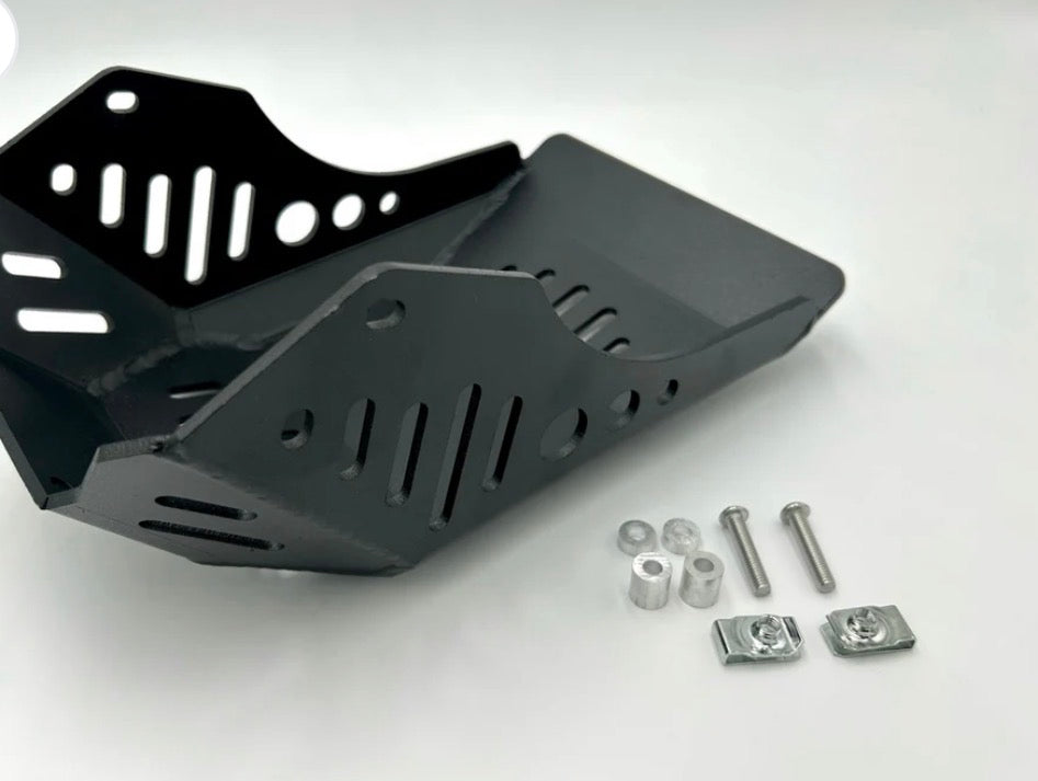 Surron Ultra Bee heavy duty aluminum bash guard with mounting hardware for optimal motor protection.