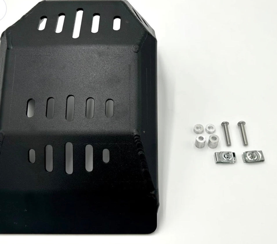 Surron Ultra Bee heavy duty aluminum bash guard with mounting hardware.