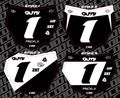 Motocutz Number Plate Decal styles for ebike number plate decal with bold black and white designs.